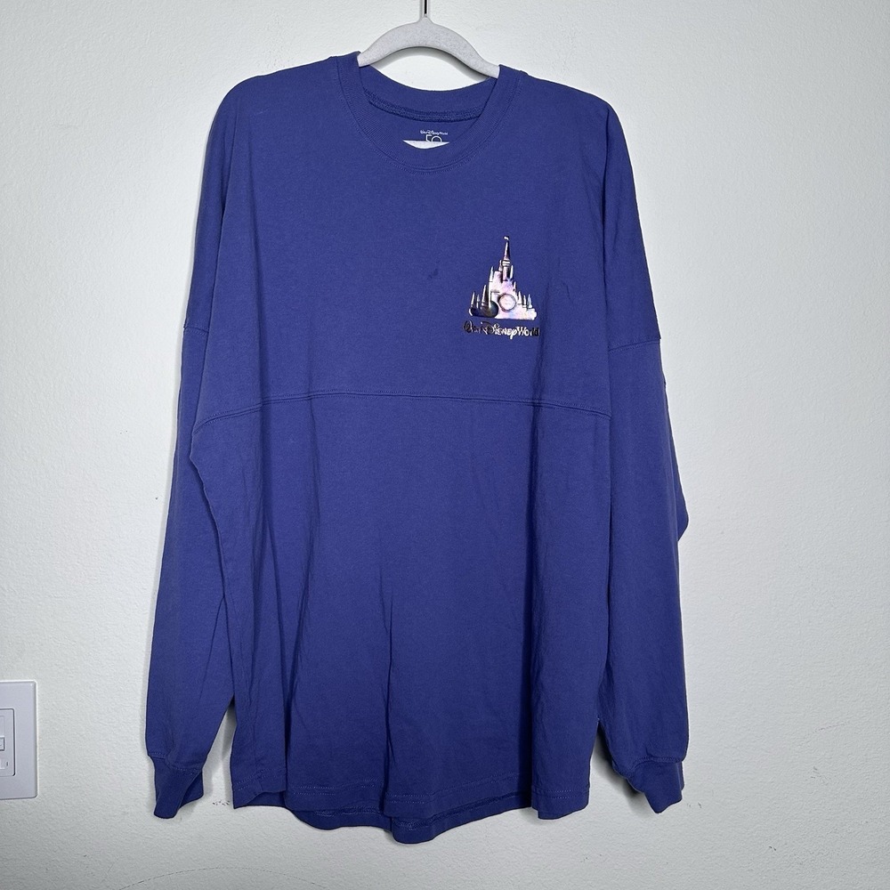 Disney Walt Disney World 50th Anniversary Spirit Jersey Purple Gold L
